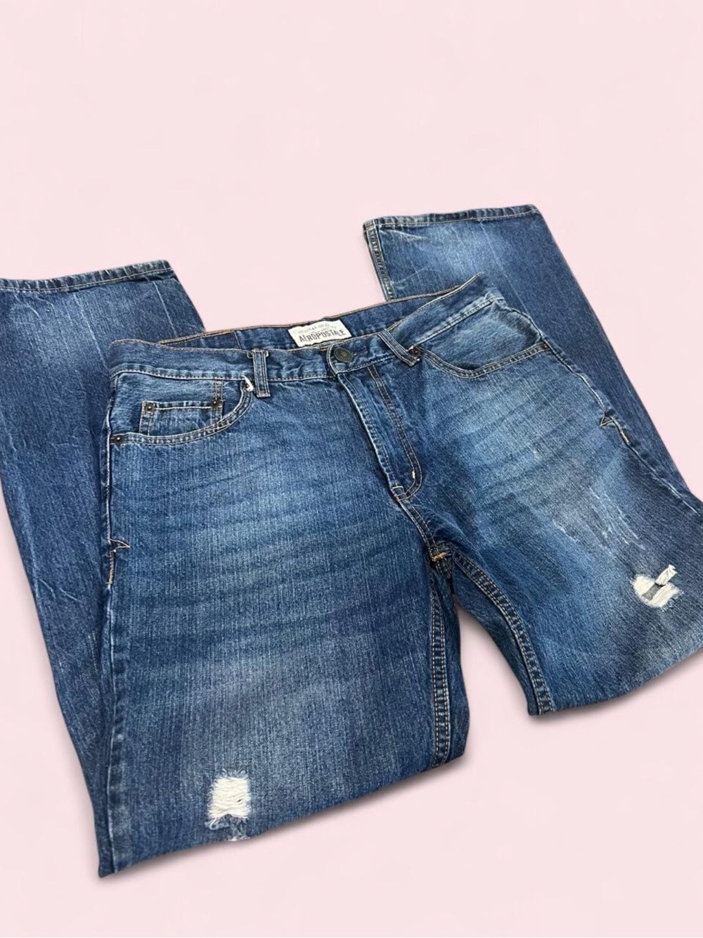 Y2K Vintage Aeropostale Slim Bootcut Jeans Size 12 / 32 Distressed Low Rise